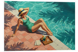 Hartschaumbild Träumerei am Pool