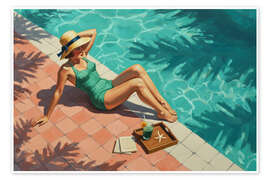 Wall print Poolside Reverie - Felipe Hora
