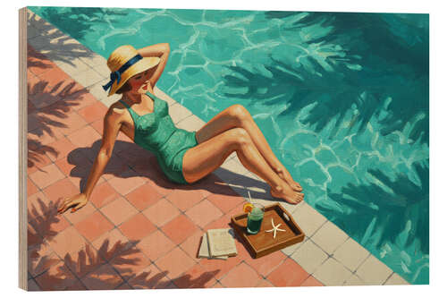 Obraz na drewnie Poolside Reverie