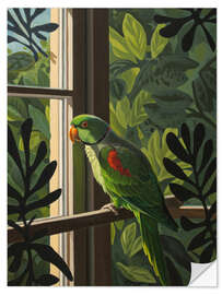 Wandsticker Papagei beim Sonnenaufgang