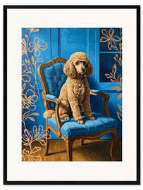 Gerahmter Kunstdruck Süßer brauner Pudel