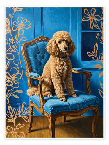 Poster Cute Brown Poodle
