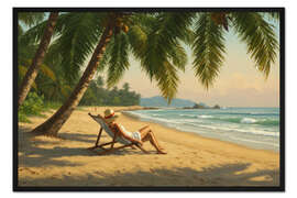 Gerahmter Kunstdruck Kokosnussbrise