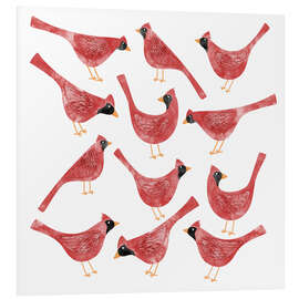 Hartschaumbild Rotkardinal-Vögel - Nic Squirrell