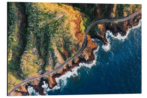 Alubild Drohnenansicht der Küstenstraße, Insel Oahu, Hawaii
