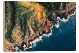Cuadro de madera Drone view of Oahu island, Hawaii - Matteo Colombo