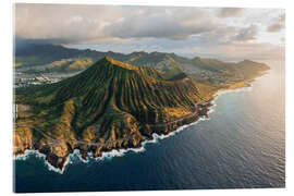 Acrylic print Aerial view of Oahu island coast, Hawaii - Matteo Colombo