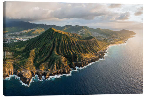 Canvas print Aerial view of Oahu island coast, Hawaii