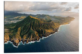 Magnettafel Luftaufnahme der Küste der Insel Oahu, Hawaii