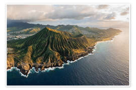 Wall print Aerial view of Oahu island coast, Hawaii - Matteo Colombo