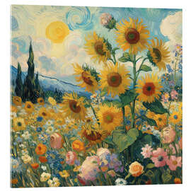 Acrylic print Sunflowers: A Tribute to Vincent Van Gogh - nobelart