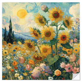 Wall sticker Sunflowers: A Tribute to Vincent Van Gogh