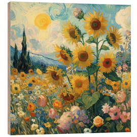 Puutaulu Sunflowers: A Tribute to Vincent Van Gogh