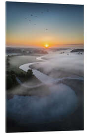 Acrylic print Sunrise above the winding river - Martin Podt