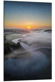 Aluminium print Sunrise above the winding river - Martin Podt