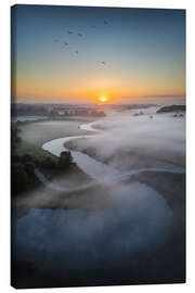 Lienzo Sunrise above the winding river - Martin Podt