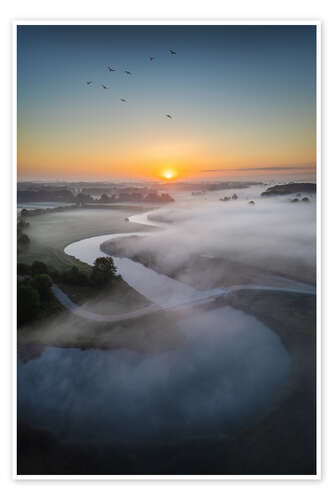 Plakat Sunrise above the winding river