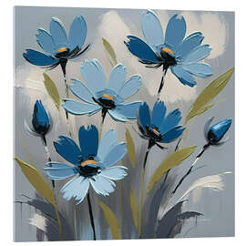 Quadro em acrílico Blue flower love - Herb Dickinson