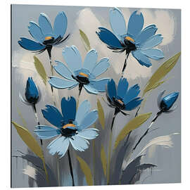 Alubild Blaue Blumenliebe