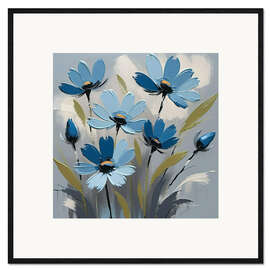 Gerahmter Kunstdruck Blaue Blumenliebe