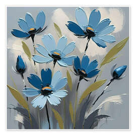 Wandbild Blaue Blumenliebe - Herb Dickinson