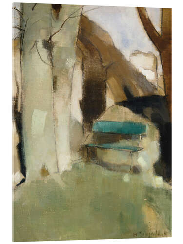 Stampa su vetro acrilico Shadow on the Wall (Green Bench), 1928