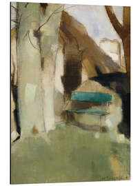Aluminium print Shadow on the Wall (Green Bench), 1928 - Helene Schjerfbeck