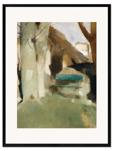 Impresión de arte enmarcada Shadow on the Wall (Green Bench), 1928