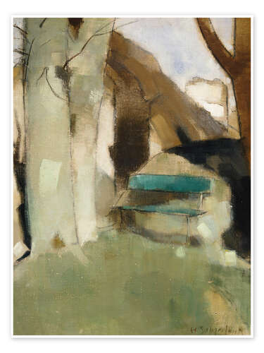 Juliste Shadow on the Wall (Green Bench), 1928