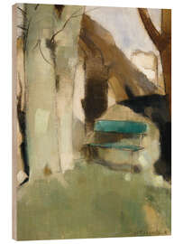 Holzbild Schatten an der Wand (Grüne Bank), 1928