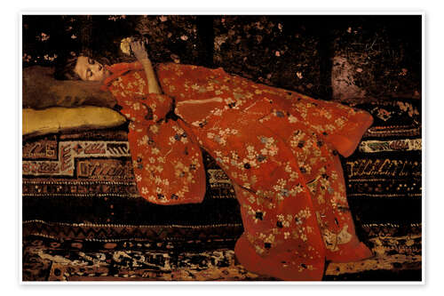 Póster Girl in Red Kimono (Geesje Kwak) I