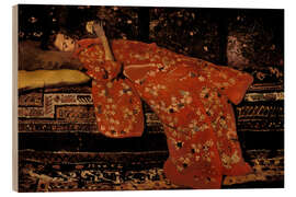 Quadro de madeira Girl in Red Kimono (Geesje Kwak) I - Georg-Hendrik Breitner