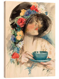 Tableau en bois Afternoon Tea - Harrison Fisher, 1925