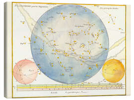 Quadro em tela Planisphere for the Alignment of the Main Stars, 1776 - John Flamsteed
