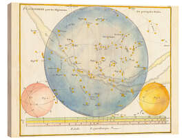 Wood print Planisphere for the Alignment of the Main Stars, 1776 - John Flamsteed
