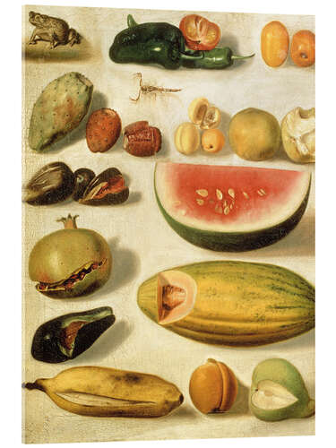 Tableau en verre acrylique Still Life With Fruit - Hermenegildo Bustos, 1874