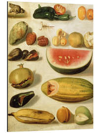 Alubild Stillleben mit Obst - Hermenegildo Bustos, 1874