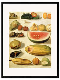 Gerahmter Kunstdruck Stillleben mit Obst - Hermenegildo Bustos, 1874