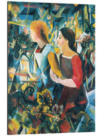 Obraz na aluminium Two Girls, 1913 - August Macke