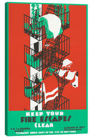 Canvas print Keep your fire escapes clear, 1936 - Vintage Advertising Collection