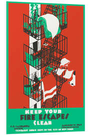 Hartschaumbild Keep your fire escapes clear, 1936