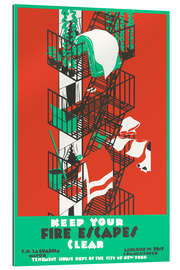 Gallery print Keep your fire escapes clear, 1936 - Vintage Advertising Collection