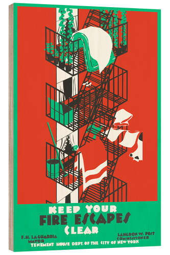 Holzbild Keep your fire escapes clear, 1936