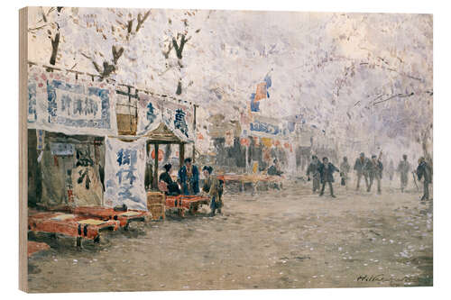 Obraz na drewnie Cherry Blossom Festival - Nakagawa Hachiro, 1903