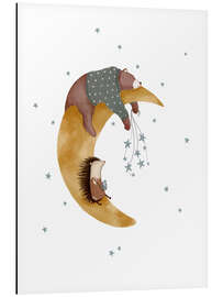 Obraz na aluminium Good night bear and hedgehog - Urchin Bay