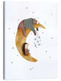 Lærredsbillede Good night bear and hedgehog - Urchin Bay