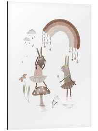 Aluminium print Whimsical Ballerina Bunnies - Urchin Bay