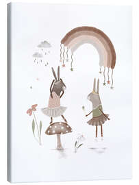 Tableau sur toile Whimsical Ballerina Bunnies - Urchin Bay