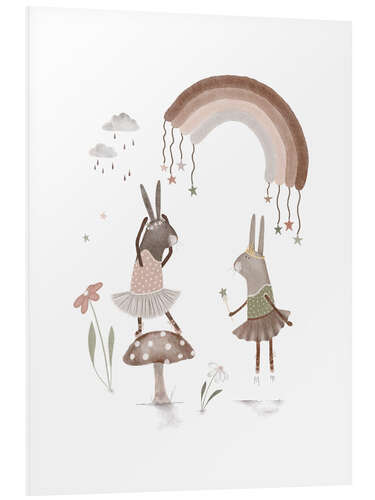 Quadro em PVC Whimsical Ballerina Bunnies