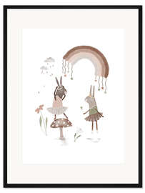 Gerahmter Kunstdruck Ballerina Häschen